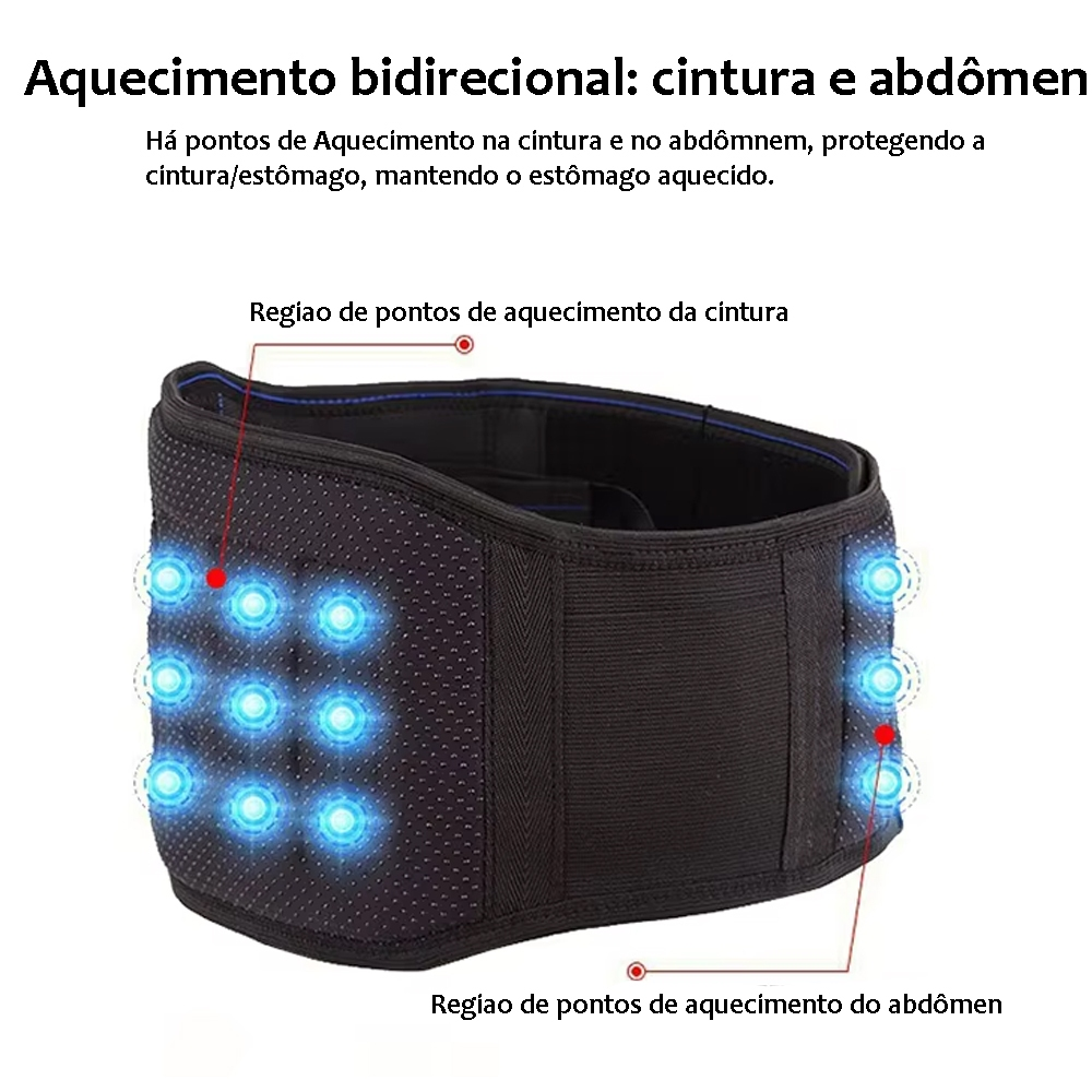 Cinta Lombar Magnética Turmalina Emagrece Ciatico Hernia de disco Alivio Dor Auto-aquecimento