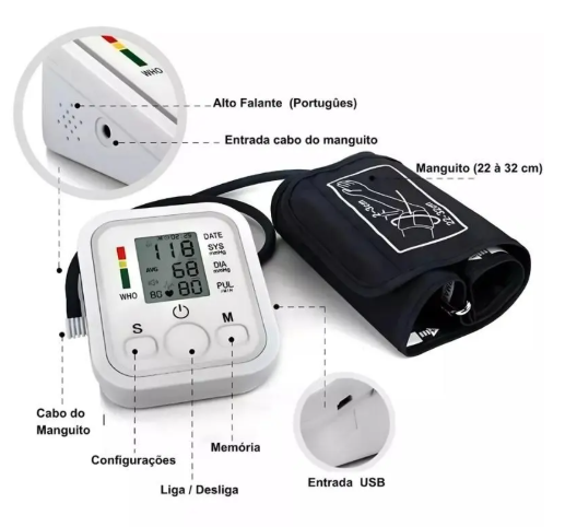 MEDIDOR DE PRESSÃO VITALPRESS COM VOZ