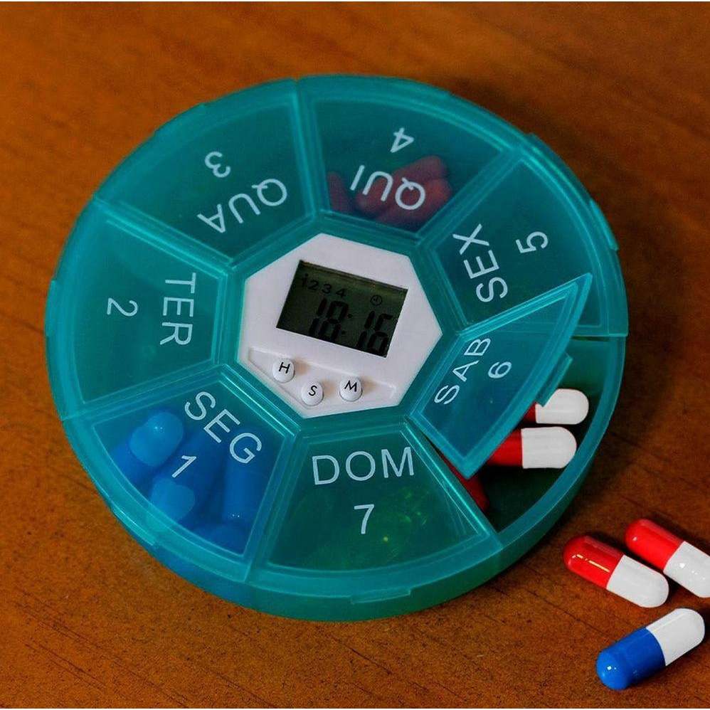 Porta Comprimidos Digital com Alarme 7 compartimentos UD713