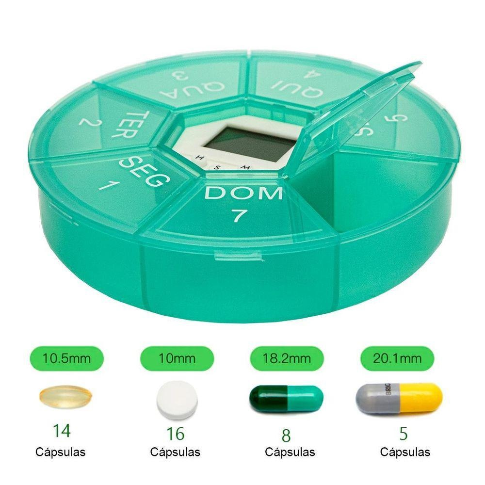 Porta Comprimidos Digital com Alarme 7 compartimentos UD713