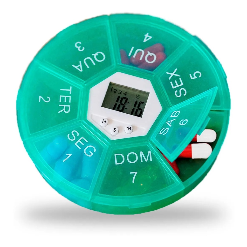 Porta Comprimidos Digital com Alarme 7 compartimentos UD713